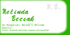 melinda becsak business card